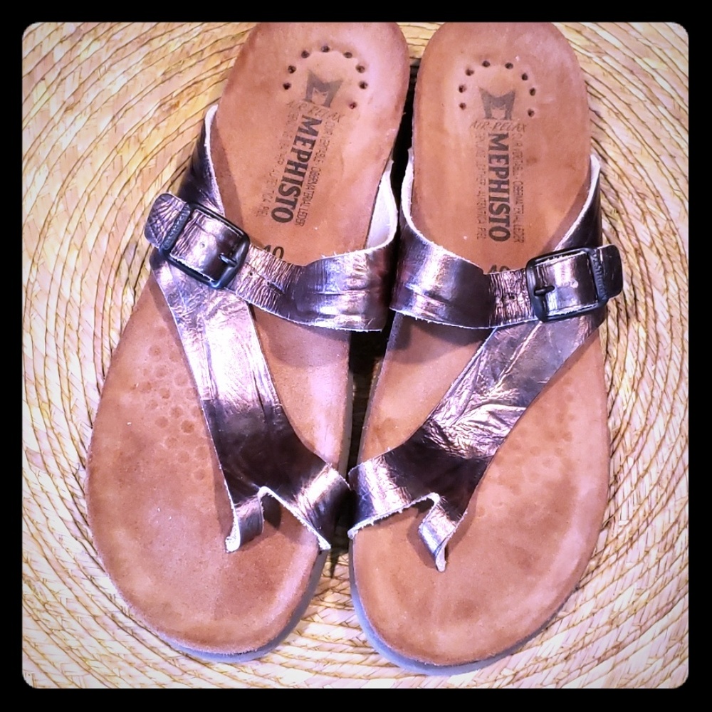 Metallic Mephisto Helen Sandals